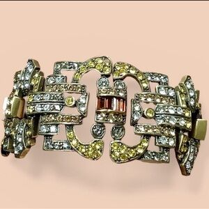 Heidi Daus Art deco bracelet with multicolored Swarovski crystals NIB